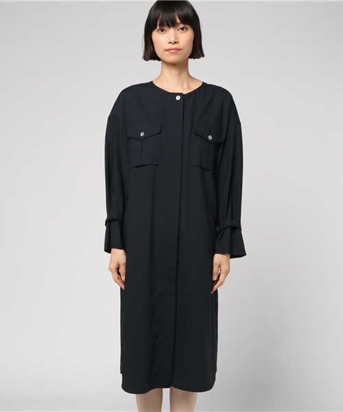 un dix cors(アンディコール)の「ワークシャツワンピース(シャツワンピース・レディース・モカ/ネイビー・フリ-)」の7枚目の写真