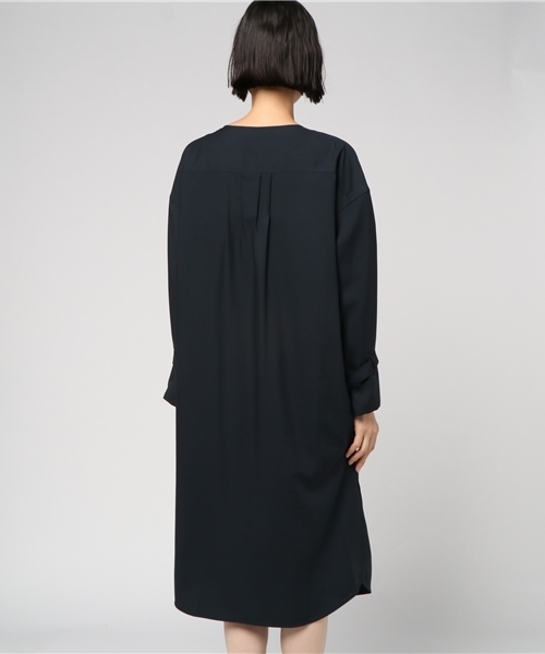 un dix cors(アンディコール)の「ワークシャツワンピース(シャツワンピース・レディース・モカ/ネイビー・フリ-)」の5枚目の写真