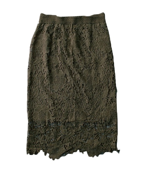 antiqua（アンティカ）の「花柄コットンレーススカート（スカート・レディース・カーキ/ベージュ・FREE）」の8枚目の写真