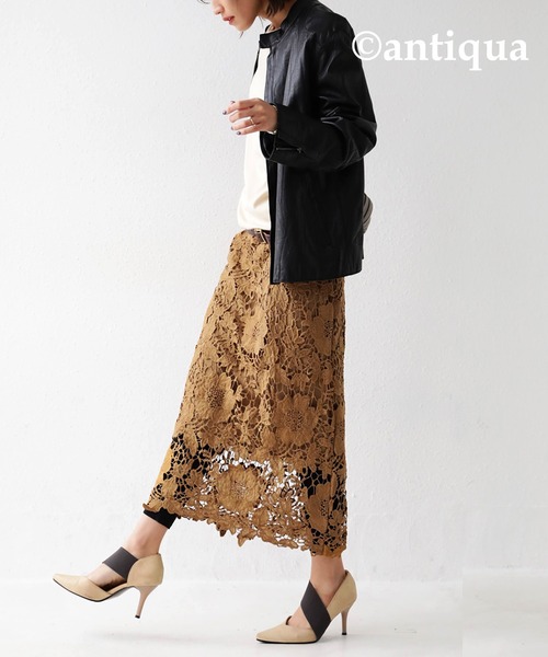 antiqua（アンティカ）の「花柄コットンレーススカート（スカート・レディース・カーキ/ベージュ・FREE）」の21枚目の写真