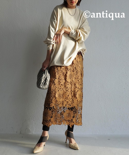 antiqua（アンティカ）の「花柄コットンレーススカート（スカート・レディース・カーキ/ベージュ・FREE）」の18枚目の写真