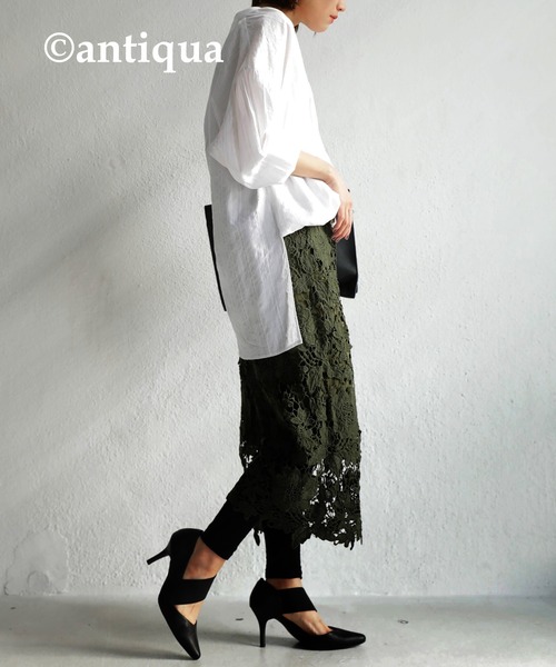 antiqua（アンティカ）の「花柄コットンレーススカート（スカート・レディース・カーキ/ベージュ・FREE）」の13枚目の写真