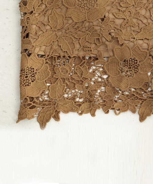 antiqua（アンティカ）の「花柄コットンレーススカート（スカート・レディース・カーキ/ベージュ・FREE）」の5枚目の写真