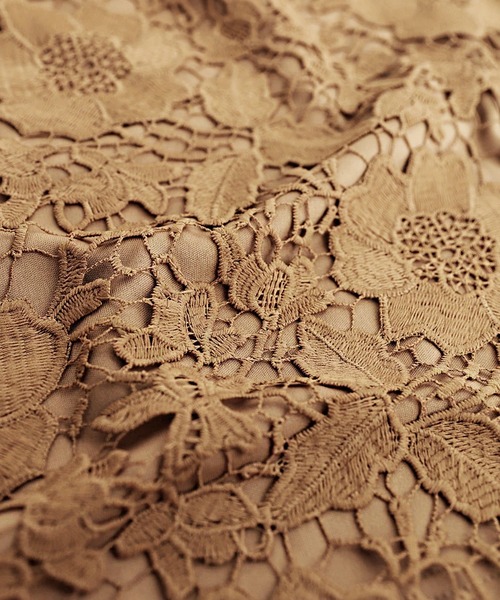 antiqua（アンティカ）の「花柄コットンレーススカート（スカート・レディース・カーキ/ベージュ・FREE）」の3枚目の写真