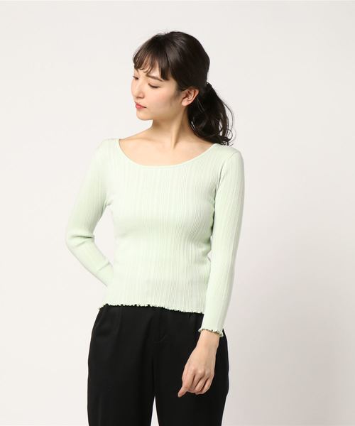 SWINGLE（スウィングル）の「【雑誌掲載】メローリブプルオーバー◆（Tシャツ/カットソー・レディース・ネイビー/ラベンダー/ミント/ライトグレー・SMALL）」の10枚目の写真