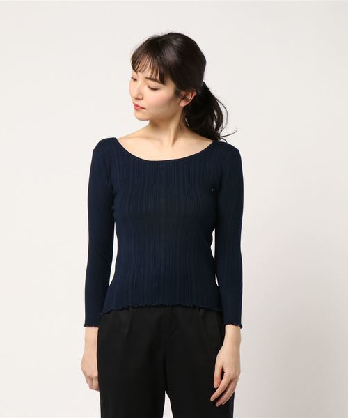 SWINGLE（スウィングル）の「【雑誌掲載】メローリブプルオーバー◆（Tシャツ/カットソー・レディース・ネイビー/ラベンダー/ミント/ライトグレー・SMALL）」の12枚目の写真