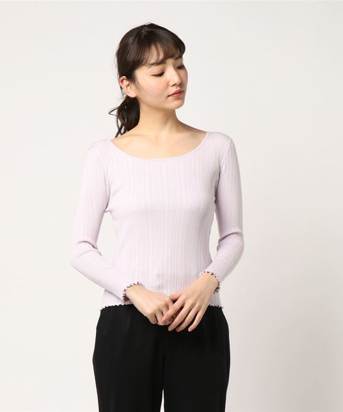 SWINGLE（スウィングル）の「【雑誌掲載】メローリブプルオーバー◆（Tシャツ/カットソー・レディース・ネイビー/ラベンダー/ミント/ライトグレー・SMALL）」の11枚目の写真