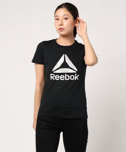 Reebok(リーボック)の「WOR DELTA ロゴ グラフィック ショートスリーブTシャツ(Tシャツ/カットソー・レディース・ブラック/ホワイト/グレー・MEDIUM/X-LARGE/SMALL/LARGE)」の2枚目の写真
