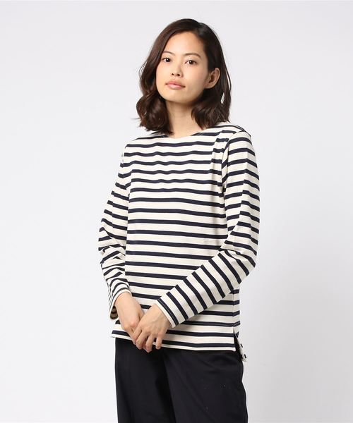 ROOPTOKYO（ループトウキョウ）の「国産 度詰め ボーダーボートネックバスクシャツ（Tシャツ/カットソー・メンズ・グレー/キナリ・L/M/S）」の20枚目の写真