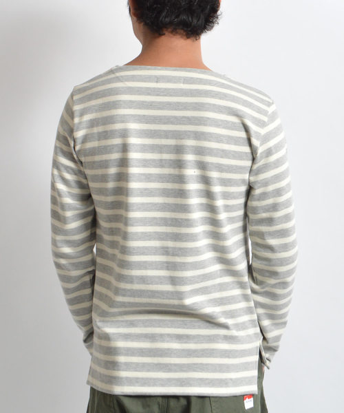 ROOPTOKYO（ループトウキョウ）の「国産 度詰め ボーダーボートネックバスクシャツ（Tシャツ/カットソー・メンズ・グレー/キナリ・L/M/S）」の17枚目の写真