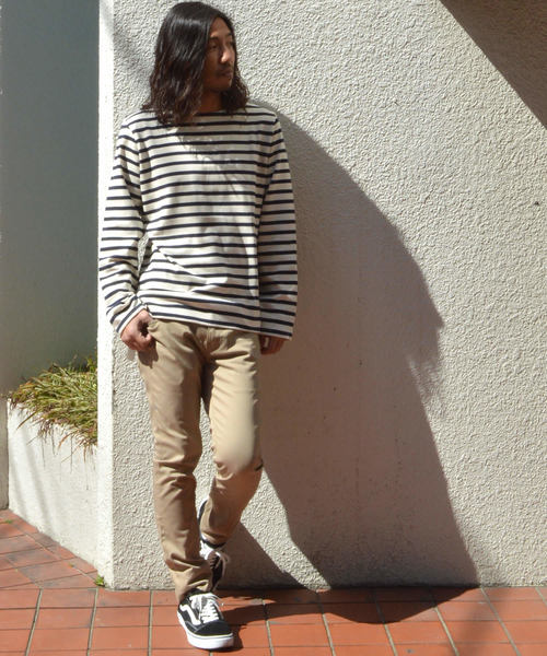 ROOPTOKYO（ループトウキョウ）の「国産 度詰め ボーダーボートネックバスクシャツ（Tシャツ/カットソー・メンズ・グレー/キナリ・L/M/S）」の14枚目の写真