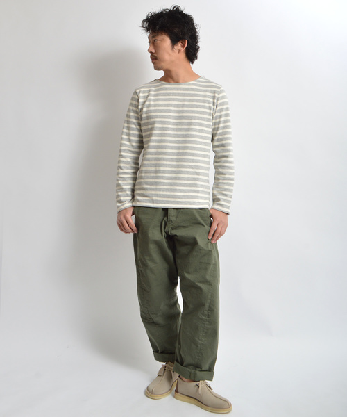 ROOPTOKYO（ループトウキョウ）の「国産 度詰め ボーダーボートネックバスクシャツ（Tシャツ/カットソー・メンズ・グレー/キナリ・L/M/S）」の12枚目の写真