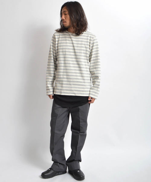 ROOPTOKYO（ループトウキョウ）の「国産 度詰め ボーダーボートネックバスクシャツ（Tシャツ/カットソー・メンズ・グレー/キナリ・L/M/S）」の11枚目の写真
