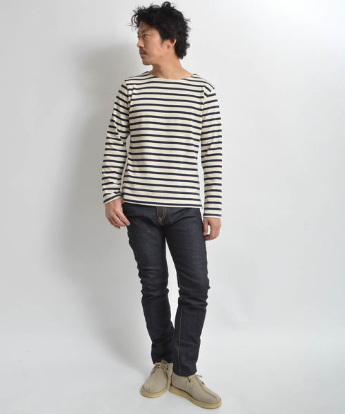 ROOPTOKYO（ループトウキョウ）の「国産 度詰め ボーダーボートネックバスクシャツ（Tシャツ/カットソー・メンズ・グレー/キナリ・L/M/S）」の10枚目の写真