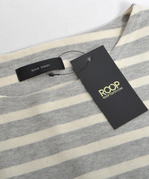 ROOPTOKYO（ループトウキョウ）の「国産 度詰め ボーダーボートネックバスクシャツ（Tシャツ/カットソー・メンズ・グレー/キナリ・L/M/S）」の8枚目の写真