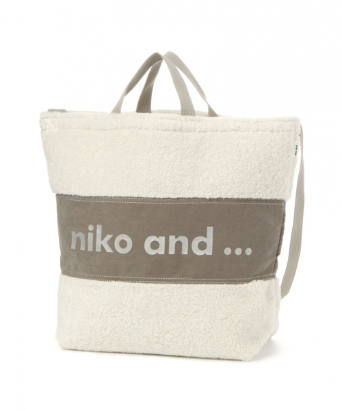 niko and...（ニコアンド）の「オリジナルボアロゴトート2WAY（トートバッグ・レディース・ホワイト/ピンク/セージグリーン・0）」の2枚目の写真