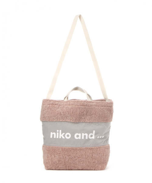 niko and...（ニコアンド）の「オリジナルボアロゴトート2WAY（トートバッグ・レディース・ホワイト/ピンク/セージグリーン・0）」の4枚目の写真