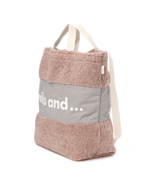 niko and...（ニコアンド）の「オリジナルボアロゴトート2WAY（トートバッグ・レディース・ホワイト/ピンク/セージグリーン・0）」の5枚目の写真