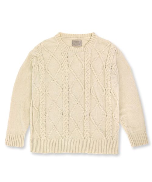 fran de lingerie(フランデランジェリー)の「teddy knit テディニット ケーブル編みプルオーバー(ルームウェア/パジャマ・レディース・オフホワイト/ピンク/モカ・M-L)」の4枚目の写真