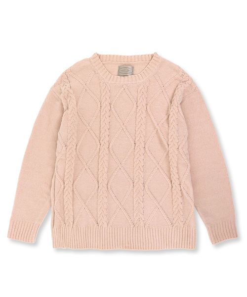 fran de lingerie(フランデランジェリー)の「teddy knit テディニット ケーブル編みプルオーバー(ルームウェア/パジャマ・レディース・オフホワイト/ピンク/モカ・M-L)」の5枚目の写真