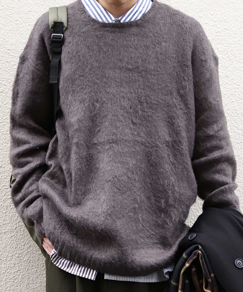 antiqua（アンティカ）の「モヘアニット（ニット/セーター・メンズ・ベージュ/ダークグレー・M/L/XL）」の2枚目の写真