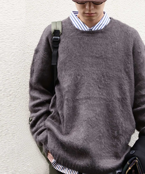 antiqua（アンティカ）の「モヘアニット（ニット/セーター・メンズ・ベージュ/ダークグレー・M/L/XL）」の11枚目の写真