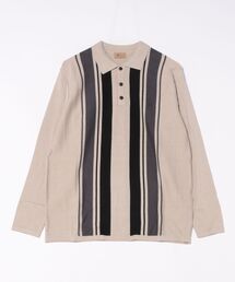 Gabicci（ガビッチ）の「レトロストライプ　長袖ポロシャツ（カーディガン/ボレロ）」