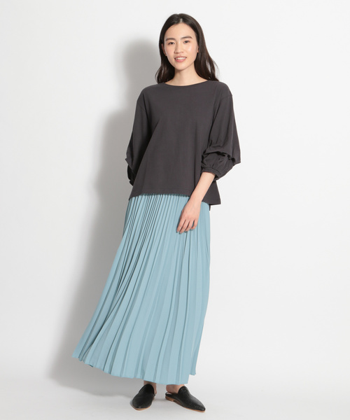 niko and...(ニコアンド)の「袖タック&ギャザープルオーバー(Tシャツ/カットソー・レディース・ライトブルー/ベージュ/オフホワイト/チャコール・MEDIUM/LARGE)」の14枚目の写真