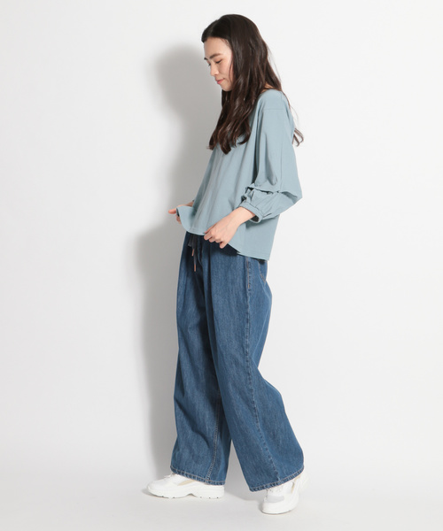 niko and...(ニコアンド)の「袖タック&ギャザープルオーバー(Tシャツ/カットソー・レディース・ライトブルー/ベージュ/オフホワイト/チャコール・MEDIUM/LARGE)」の16枚目の写真