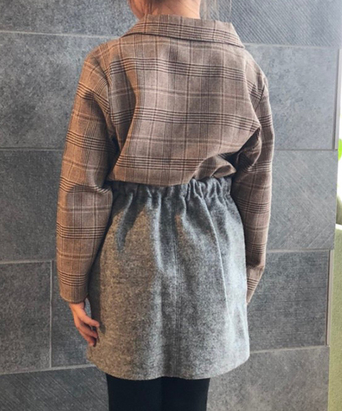 PairPair（ペアペア）の「チェック柄開襟シャツ（シャツ/ブラウス・キッズ・ライトブラウン・S(100-115)/M(115-130)）」の3枚目の写真