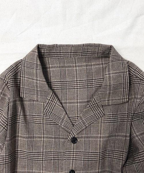 PairPair（ペアペア）の「チェック柄開襟シャツ（シャツ/ブラウス・キッズ・ライトブラウン・S(100-115)/M(115-130)）」の6枚目の写真