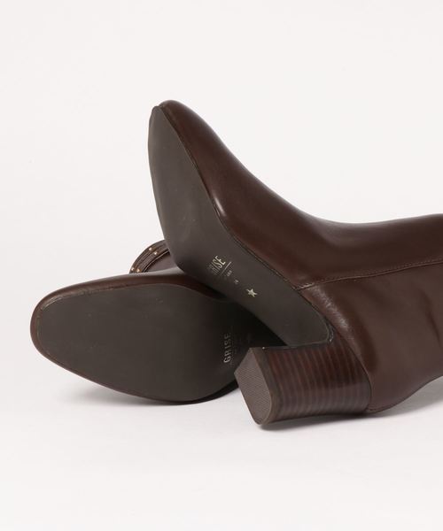 LE TALON（ルタロン）の「GRISE 6.5cmレザースクエアショートブーツ（ブーツ・レディース・ブラック/ブラウン/キャメル・22cm/23cm/22.5cm/24cm/25cm/24.5cm）」の4枚目の写真