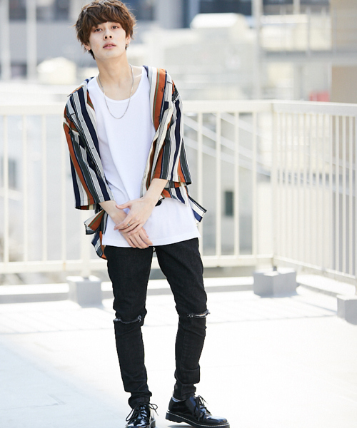 kutir（クティール）の「【ビックシルエット】　パイピングオープンカラーシャツ（シャツ/ブラウス・メンズ・チャコールグレー/ブラック/オフホワイト/ダークグレー/ベージュ・MEDIUM/LARGE）」の21枚目の写真