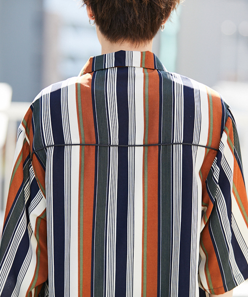 kutir（クティール）の「【ビックシルエット】　パイピングオープンカラーシャツ（シャツ/ブラウス・メンズ・チャコールグレー/ブラック/オフホワイト/ダークグレー/ベージュ・MEDIUM/LARGE）」の18枚目の写真