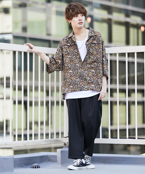 kutir（クティール）の「【ビックシルエット】　パイピングオープンカラーシャツ（シャツ/ブラウス・メンズ・チャコールグレー/ブラック/オフホワイト/ダークグレー/ベージュ・MEDIUM/LARGE）」の16枚目の写真