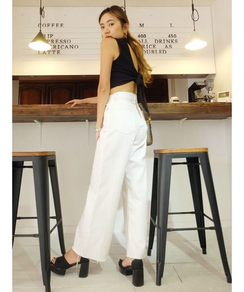 EVRIS（エヴリス）の「SIMPLE バギーDENIM パンツ（デニムパンツ・レディース・ホワイト/ライトブルー・SMALL/MEDIUM）」の19枚目の写真