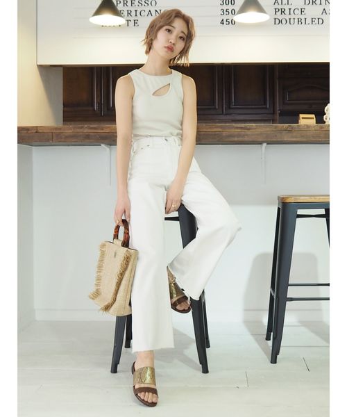 EVRIS（エヴリス）の「SIMPLE バギーDENIM パンツ（デニムパンツ・レディース・ホワイト/ライトブルー・SMALL/MEDIUM）」の20枚目の写真