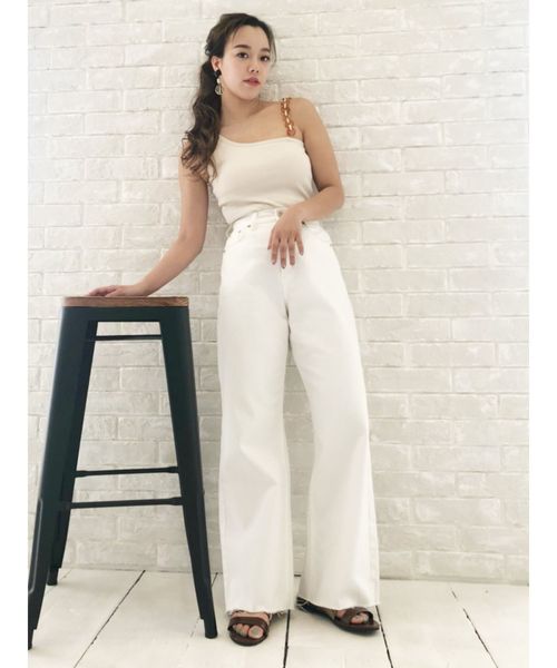 EVRIS（エヴリス）の「SIMPLE バギーDENIM パンツ（デニムパンツ・レディース・ホワイト/ライトブルー・SMALL/MEDIUM）」の22枚目の写真