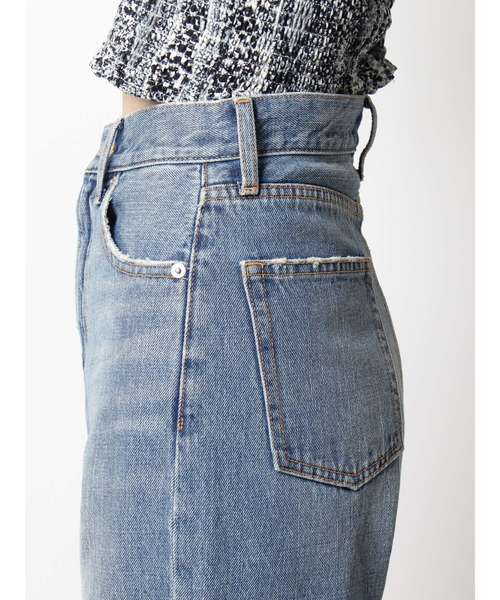 EVRIS（エヴリス）の「SIMPLE バギーDENIM パンツ（デニムパンツ・レディース・ホワイト/ライトブルー・SMALL/MEDIUM）」の10枚目の写真