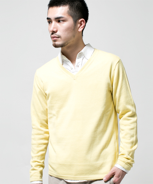 NANO universe（ナノユニバース）の「高機能スリーミックスニット（ニット/セーター・メンズ・ブラック/ライトグリーン/ネイビー/ロイヤルブルー/イエロー/ピンク・SMALL/LARGE/X-LARGE/MEDIUM）」の13枚目の写真