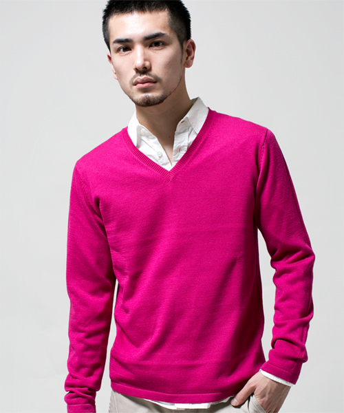 NANO universe（ナノユニバース）の「高機能スリーミックスニット（ニット/セーター・メンズ・ブラック/ライトグリーン/ネイビー/ロイヤルブルー/イエロー/ピンク・SMALL/LARGE/X-LARGE/MEDIUM）」の14枚目の写真