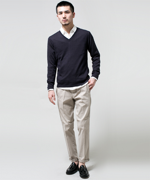 NANO universe（ナノユニバース）の「高機能スリーミックスニット（ニット/セーター・メンズ・ブラック/ライトグリーン/ネイビー/ロイヤルブルー/イエロー/ピンク・SMALL/LARGE/X-LARGE/MEDIUM）」の7枚目の写真