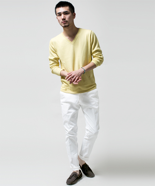 NANO universe（ナノユニバース）の「高機能スリーミックスニット（ニット/セーター・メンズ・ブラック/ライトグリーン/ネイビー/ロイヤルブルー/イエロー/ピンク・SMALL/LARGE/X-LARGE/MEDIUM）」の8枚目の写真