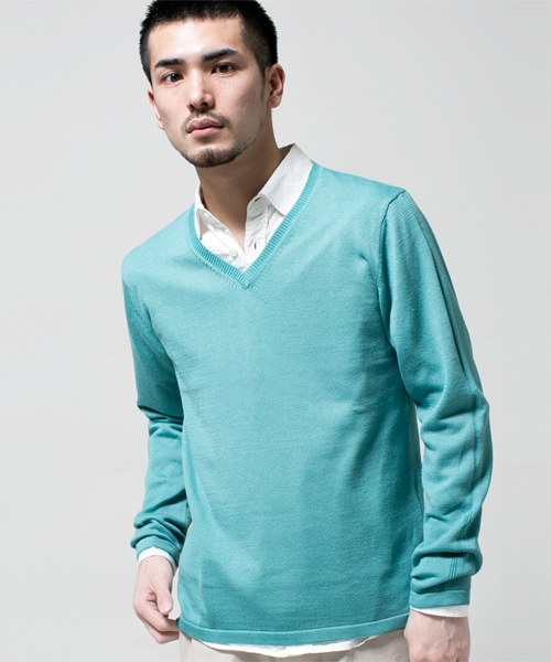 NANO universe（ナノユニバース）の「高機能スリーミックスニット（ニット/セーター・メンズ・ブラック/ライトグリーン/ネイビー/ロイヤルブルー/イエロー/ピンク・SMALL/LARGE/X-LARGE/MEDIUM）」の10枚目の写真