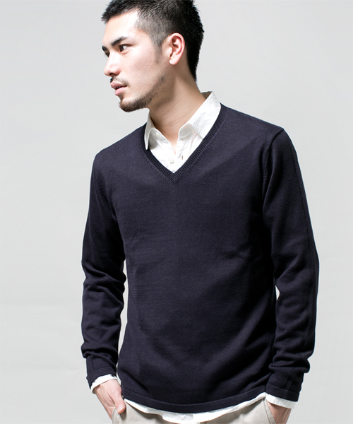 NANO universe（ナノユニバース）の「高機能スリーミックスニット（ニット/セーター・メンズ・ブラック/ライトグリーン/ネイビー/ロイヤルブルー/イエロー/ピンク・SMALL/LARGE/X-LARGE/MEDIUM）」の11枚目の写真