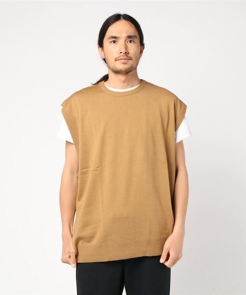 Burner（バーナー）の「【06 BURNER SELECT】カシミヤタッチオーバーサイズベスト（ベスト・メンズ・ブラック/チャコールグレー/ベージュ/オフホワイト/ネイビー・L/M）」の2枚目の写真