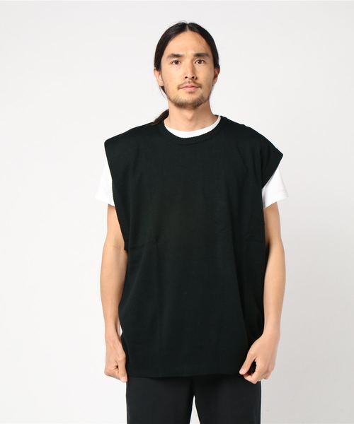 Burner（バーナー）の「【06 BURNER SELECT】カシミヤタッチオーバーサイズベスト（ベスト・メンズ・ブラック/チャコールグレー/ベージュ/オフホワイト/ネイビー・L/M）」の4枚目の写真