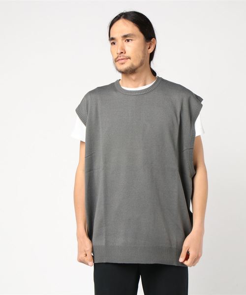 Burner（バーナー）の「【06 BURNER SELECT】カシミヤタッチオーバーサイズベスト（ベスト・メンズ・ブラック/チャコールグレー/ベージュ/オフホワイト/ネイビー・L/M）」の10枚目の写真