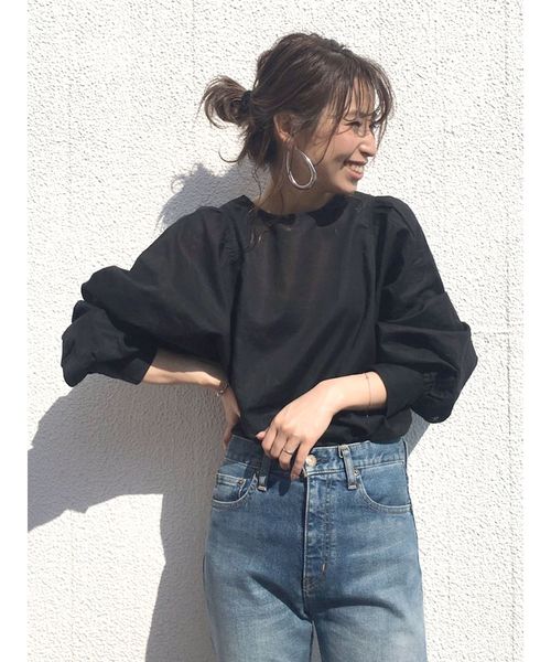 Ungrid（アングリッド）の「スリーブボリュームブラウス（シャツ/ブラウス・レディース・オレンジ/ブラック/オフホワイト・FREE）」の2枚目の写真