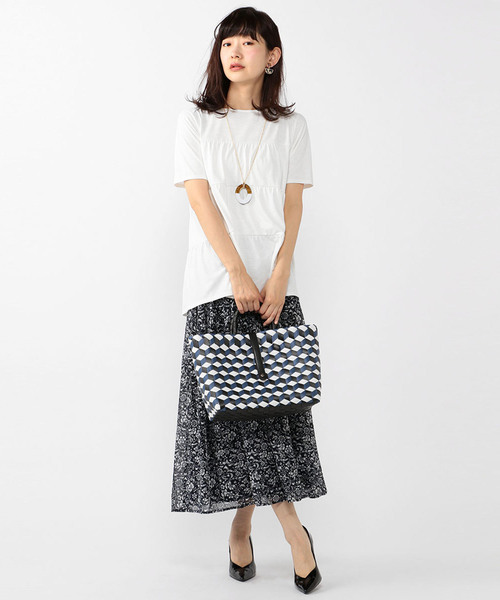 A/C DESIGN BY ALPHA CUBIC(エーシーデザインバイアルファキュービック)の「【COOLER TOUCH&UV CUTシリーズ】ティアードプルオーバー(Tシャツ/カットソー・レディース・ホワイト/ブルー/ブラック・L size/M size)」の16枚目の写真